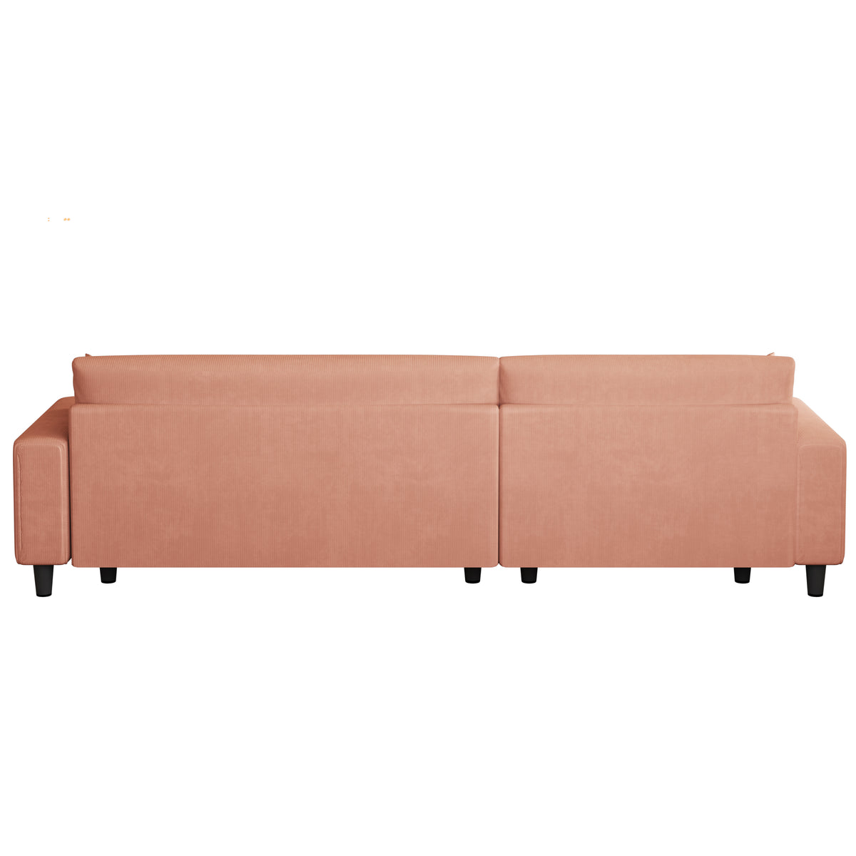 Spacious 93-Inch Orange Corduroy Sofa Bed with Two Pillows - Ideal for Living Room or Apartment, Ensuring a Roomy & Uncluttered Space W1278S00024-djyc