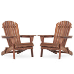 Wooden Outdoor Folding Adirondack Chair Set of 2 Wood Lounge Patio Chair for Garden,Garden, Lawn, Backyard, Deck, Pool Side, Fire Pit,Half Assembled, W1390124961-djyc
