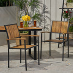 Modern Industrial Acacia Wood Dining Chairs – Sleek, Durable, and Stylish Outdoor Seating (Set of 2) 63338-djyc