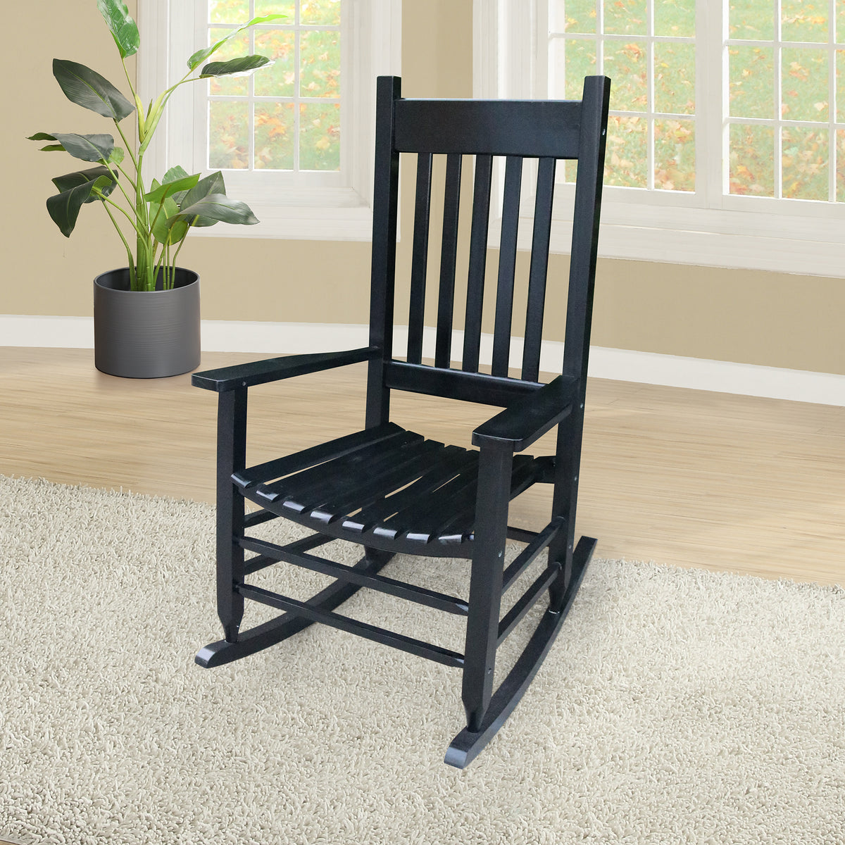 wooden porch rocker chairBlack, without mat W49520604-djyc