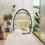 Outdoor Garden Rattan Egg Swing Chair Hanging Chair Wood W874107308-djyc