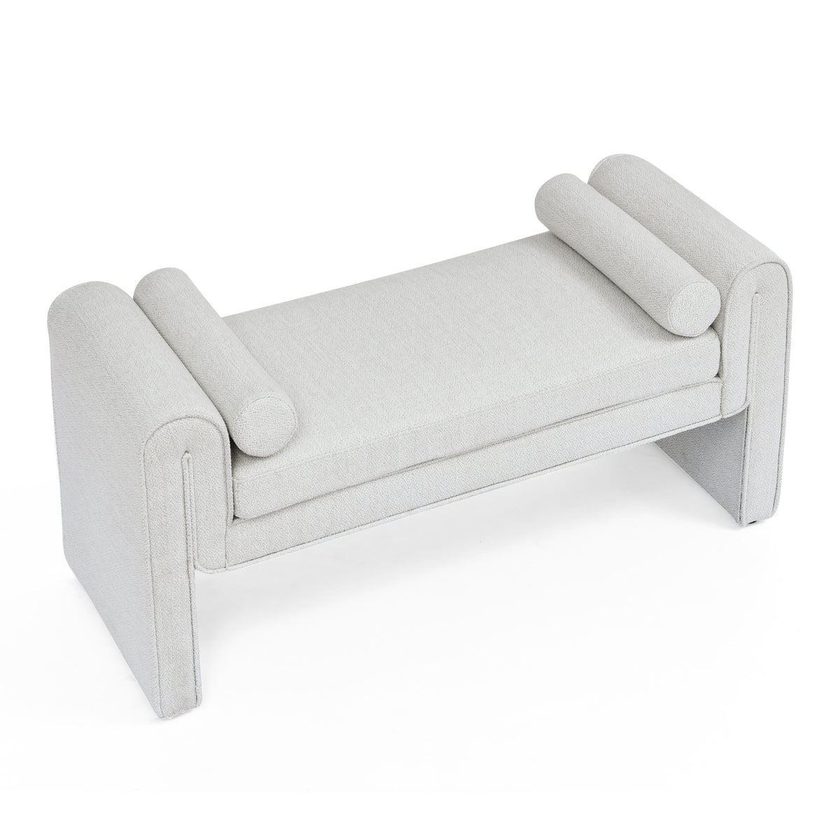 Bedroom storage stool, linen fabric storage stool, large storage space, 50.39 inches, can be used for bed end, living room, entrance, White W487P180474-djyc