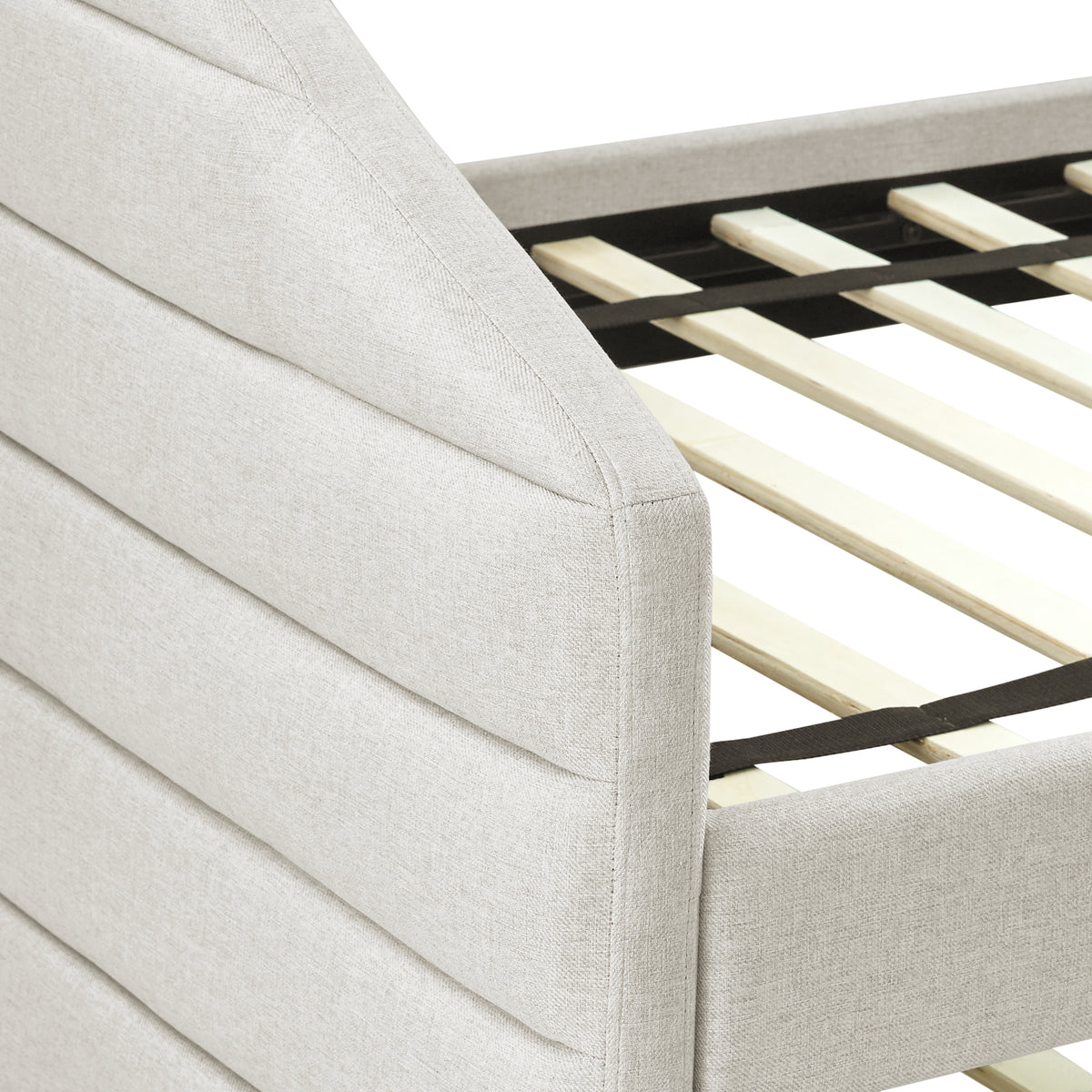 Full Size Daybed with Trundle Upholstered Tufted Sofa Bed, Linen Fabric, Beige (82.5"x58"x34") W487S00179-djyc