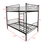 Twin over Twin Bunk Bed, Metal Frame with Ladder W84034154-djyc