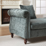 81-inch Chenille Face-to-face Chaise Lounge with Two Pillows,Nailhead trim,Button Tufted Design and Rolled Arms for Lounge, Living room and Office W834S00318-djyc