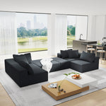 Modern Upholstered Sectional Sofa Couch Set,Modular 132" L Shaped Sectional Living Room Sofa Set With 6 Pillows,Free Combination Sofa Couch for Living Room,Bedroom W834S00313-djyc