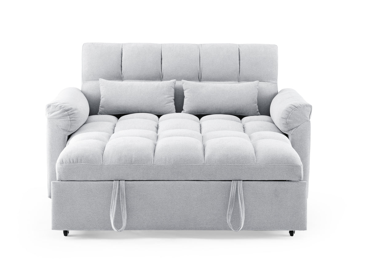 Loveseats Sofa Bed with Pull-out Bed,Adjsutable Back,Light Grey W487109970-djyc