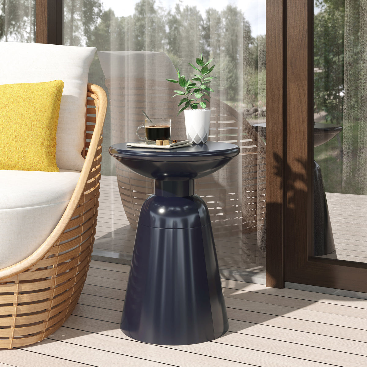 Elevate Your Space with a Modern Pedestal Side Table 73615.00NBLU-djyc