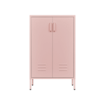 Pink Steel Double Door Cabinet with Handles, With Removable Dividers and Adjustable Height. Suitable for Living Room, Office, Bedroom, Study and Other Places. W328P195208-djyc