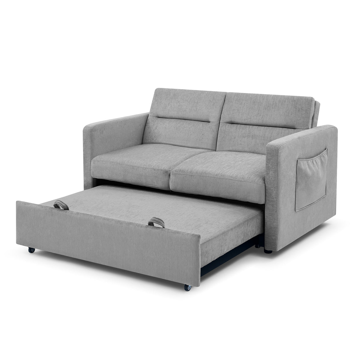 Loveseats Sofa Bed with Pull-out Bed, Adjsutable Back and Two Arm Pocket,Grey W48766862-djyc