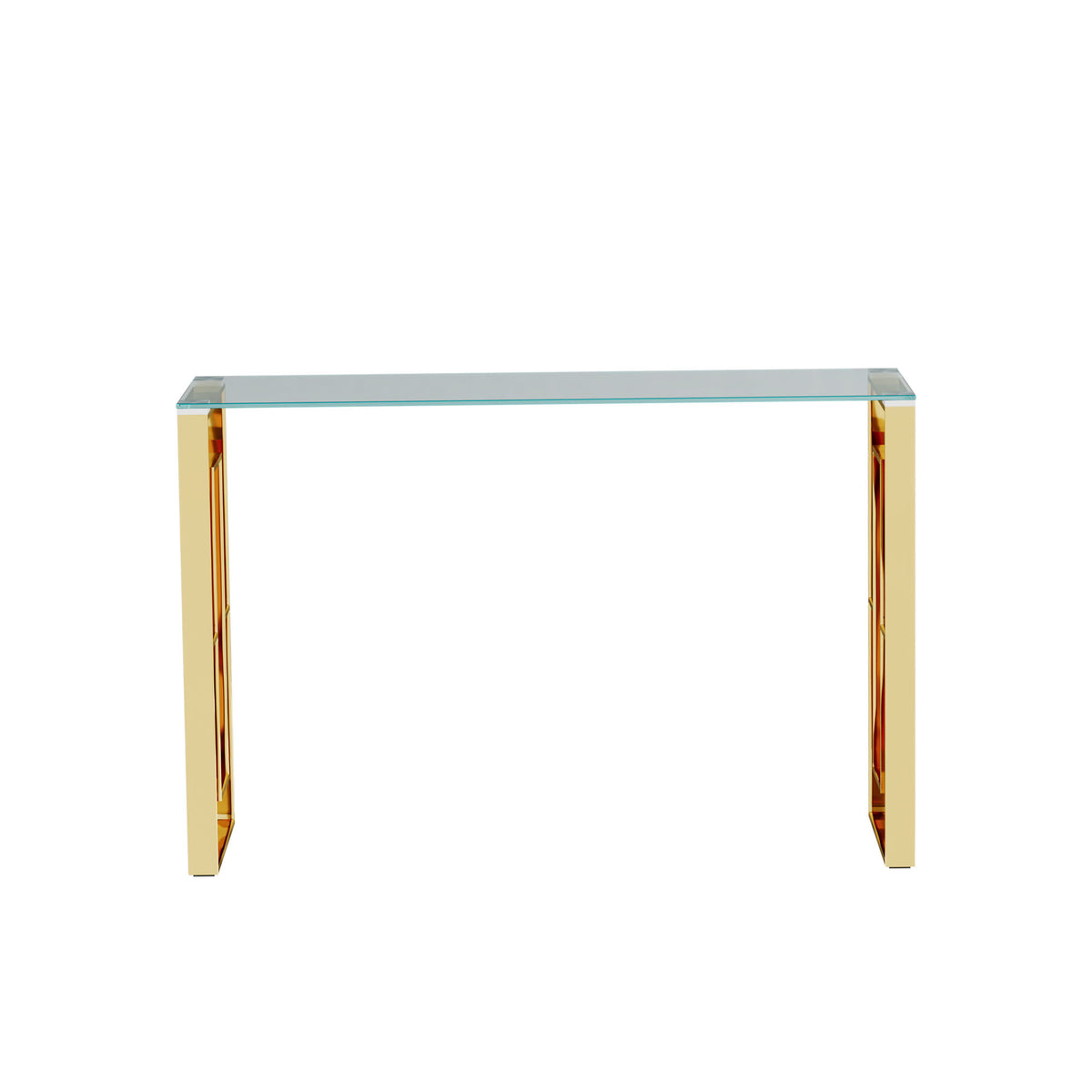 Console Table Stainless Steel Glass,Meal side table Golden Clearbs-02 W1727P195276-djyc
