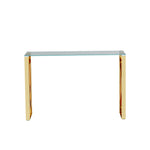 Console Table Stainless Steel Glass,Meal side table Golden Clearbs-02 W1727P195276-djyc