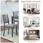 Wooden Dining Chairs Set of 4, Kitchen Chair with Padded Seat, Upholstered Side Chair for Dining Room, Living Room, Gray W1998126421-djyc