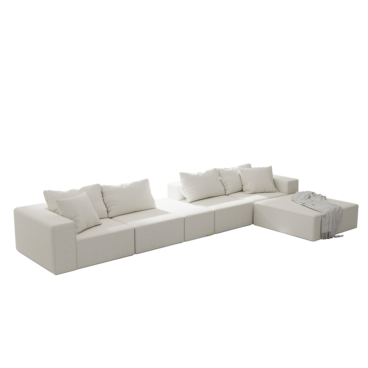 Modern Upholstered Sectional Sofa Couch Set,Modular 132" L Shaped Sectional Living Room Sofa Set With 6 Pillows,Free Combination Sofa Couch for Living Room,Bedroom W834S00311-djyc