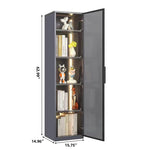 Single Glass Door Metal Storage Cabinet for Storing Photo Frames, Models, Handicrafts Display Cabinets with Removable Dividers and LED Light Strips, Suitable for Living Room, Study, and other places. W2385P152326-djyc