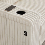 110-Inch Oversized Corduroy Corner Sofa,L Shaped Corner Couch with two storage spaces,USB port & Type-C port and Cup-holder , Deep Seat Comfy Upholstered Couches for Living Room(Not freely combinable) W834S00284-djyc