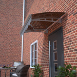 DA4734C Series Door Window Awning Canopy Made of0.137 Inch Thick Crystal Solid Polycarbonate Sheet and Aluminum Alloy with Valance in size of 47' Wide x 34' Deep for Masonry Concrete Wall W2205P180057-djyc