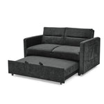 Loveseats Sofa Bed with Pull-out Bed,Adjsutable Back and Two Arm Pocket,Black (54.5"x33"x31.5") W48766865-djyc