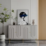 Modern Gray Lacquered 4 Door Wooden Cabinet Sideboard Buffet Server Cabinet Storage Cabinet, for Living Room, Entryway, Hallway, Office, Kitchen and Dining Room W1435133312-djyc