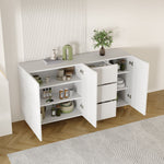 Versatile Side Cabinet with Ample Storage & Divided Display: Ideal for Dining Room & Living Room Settings W1278S00032-djyc