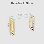 Console Table Stainless Steel Glass,Meal side table Golden Clearbs-02 W1727P195276-djyc