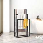 Metal Freestanding Towel Rack 3 Tiers Hand Towel Holder Organizer for Bathroom Accessories, Black W840100842-djyc