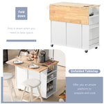 Kitchen Island with Power Outlet,Kitchen Storage Island with Drop Leaf and Rubber Wood,Open Storage and Wine Rack,5 Wheels,with Adjustable Storage for Home, Kitchen, and Dining Room,White WF305556AAW-djyc