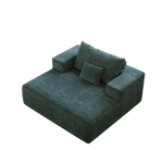 55-inch Chenille Sponge Sofa Lounge Chair,No Assembly Required,Fluffy Modern Sleeper Chair for Indoor Living Room Bedroom W834P221022-djyc