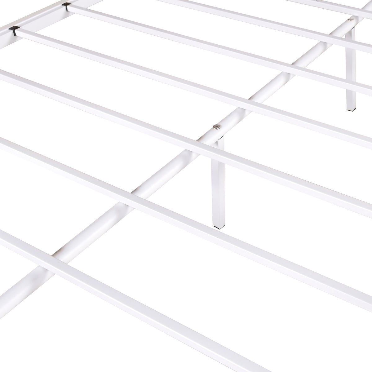 Twin-Over-Full Metal Bunk Bed, Heavy Duty Bunk Bed,Easy Assembly with Enhanced Upper-Level Guardrail, White W840140153-djyc