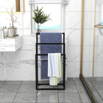 Metal Freestanding Towel Rack 3 Tiers Hand Towel Holder Organizer for Bathroom Accessories, Black W840100842-djyc