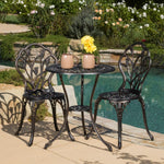 Elegant Bistro Set – Vintage-Inspired Cast Aluminum and Cast Iron Table with Two Chairs for a Luxurious Outdoor Dining Experience 24360.00COPPER-djyc