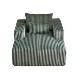 62.5-Inch Corduroy Sponge Sofa Lounge Chair,No Assembly Required,Fluffy Modern Sleeper Chair for Indoor Living Room Bedroom W834P206044-djyc