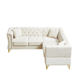 81.5-Inch Chenille Corner Sofa , L-Shaped Sectional Couch, 5-Seater Corner Sofas with 3 Cushions for Living Room, Bedroom, Apartment, Office W834S00261-djyc