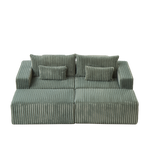 87" Oversized Sectional Lounge Chaise,No Assembly Required,Cloud Plush Loveseat with two Removable Footstool,Fluffy Modern Sleeper Chair for Indoor Living Room Bedroom W834S00334-djyc