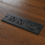 K&K 54.5" Farmhouse Kitchen Island with Power Outlet, Kitchen Storage Islandwith Internal Storage Rack, Drop Leaf, Spice Rack, Rolling Kitchen Cart on Wheels, for Home, Kitchen and Dining Room,White N707P170349W-djyc