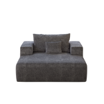 55-inch Chenille Sponge Sofa Lounge Chair,No Assembly Required,Fluffy Modern Sleeper Chair for Indoor Living Room Bedroom W834P221021-djyc