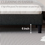 Full size Panel Bed Frame with Adjustable Button-Tufted Headboard for Bedroom/Linen Upholstered/Wood Slat Support/Easy Assembly,Dark Grey W1793140494-djyc