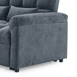 Loveseats Sofa Bed with Pull-out Bed,Adjsutable Back,Blue+ Grey W487109971-djyc