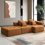 105.5''L Shaped Modular Sectional Sofa,Wide and Deep Seat,Minimalist Wrinkle-resistant Corduroy Couch,Full Compressed Cloud Couch for Living Room,3 PC Free Combination,No Assembly Required,3 Colors N723S1036D-djyc