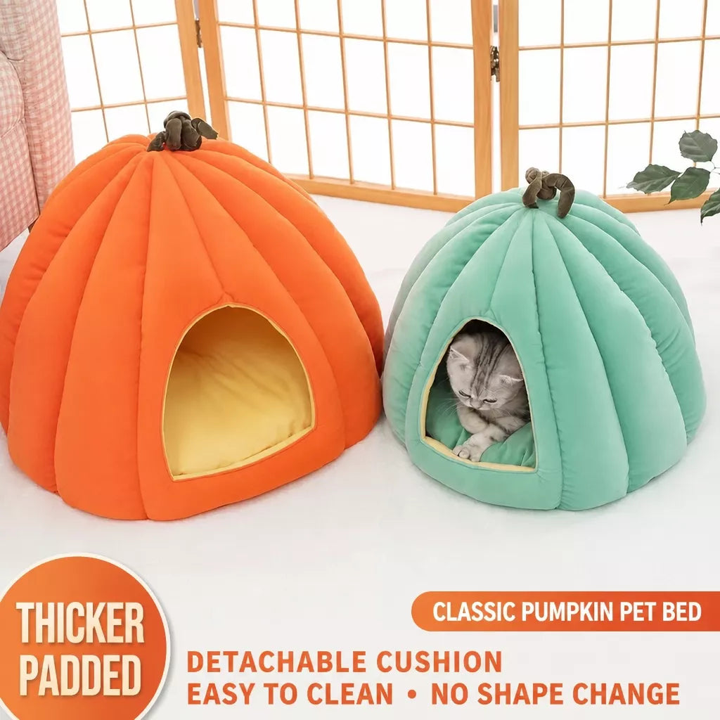 Enclosed Polyester Pet Bed for Cats and Small Dogs