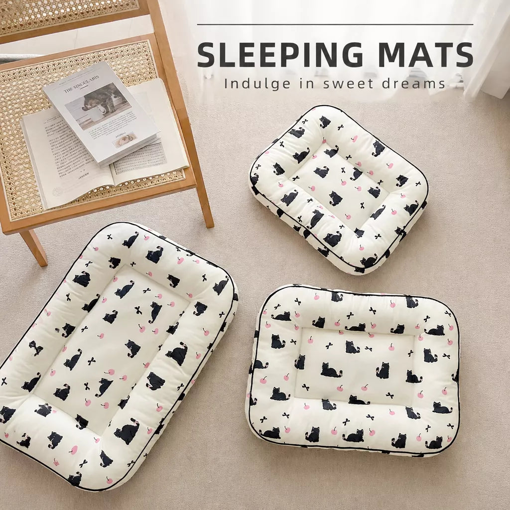 Cotton-Linen Pet Bed Cushion for Small Pets