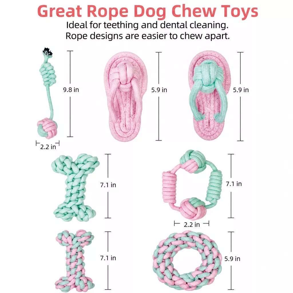 Cotton-Linen Rope Dog Toys for Small Dogs