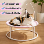 Elevated Round Pet Bed with Breathable Hammock