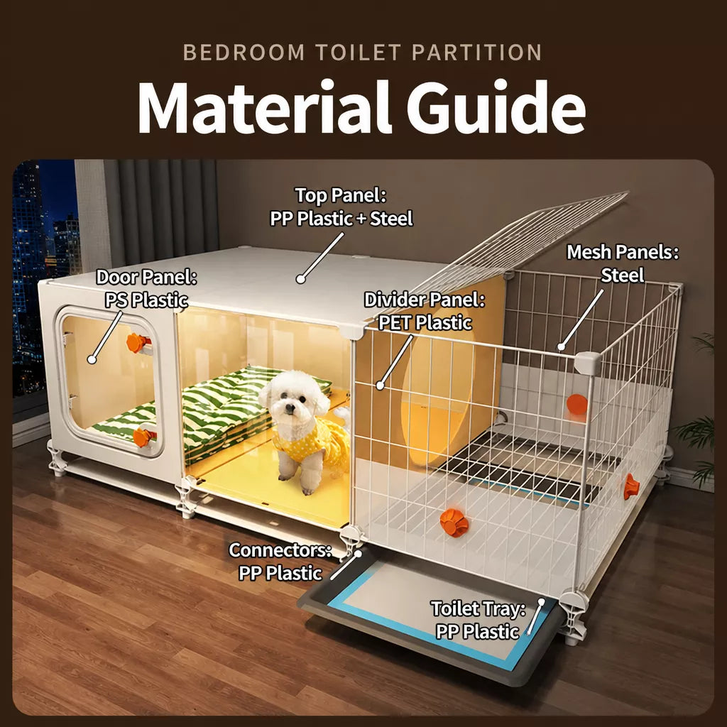 Small Dog Crate with Separate Rest and Potty Areas