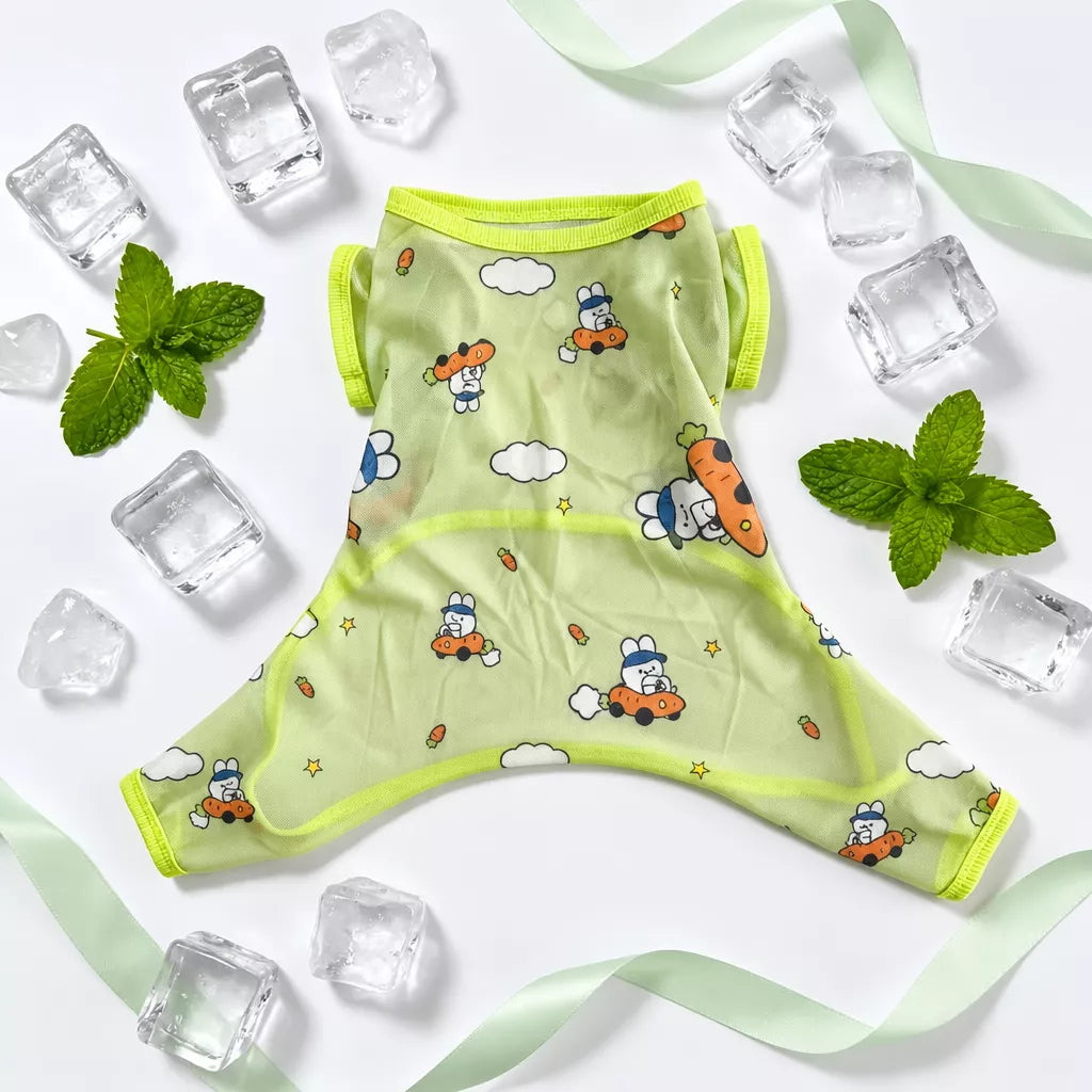 Four-Leg Dog Shirt with Cartoon Print