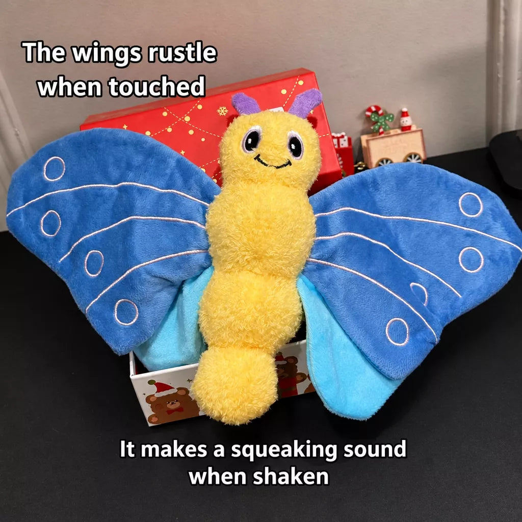Corduroy Squeaky Butterfly Dog Toy