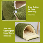 Semi-Enclosed Washable Pet Bed for Cats and Dogs