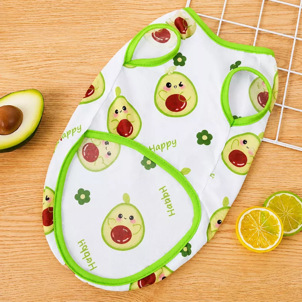 Pet Vest for Dogs and Cats – Cartoon Fruit Print Polyester Apparel