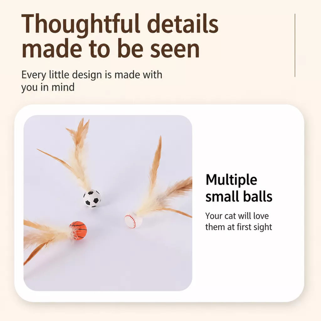 Cat Feather Teaser Ball Toy