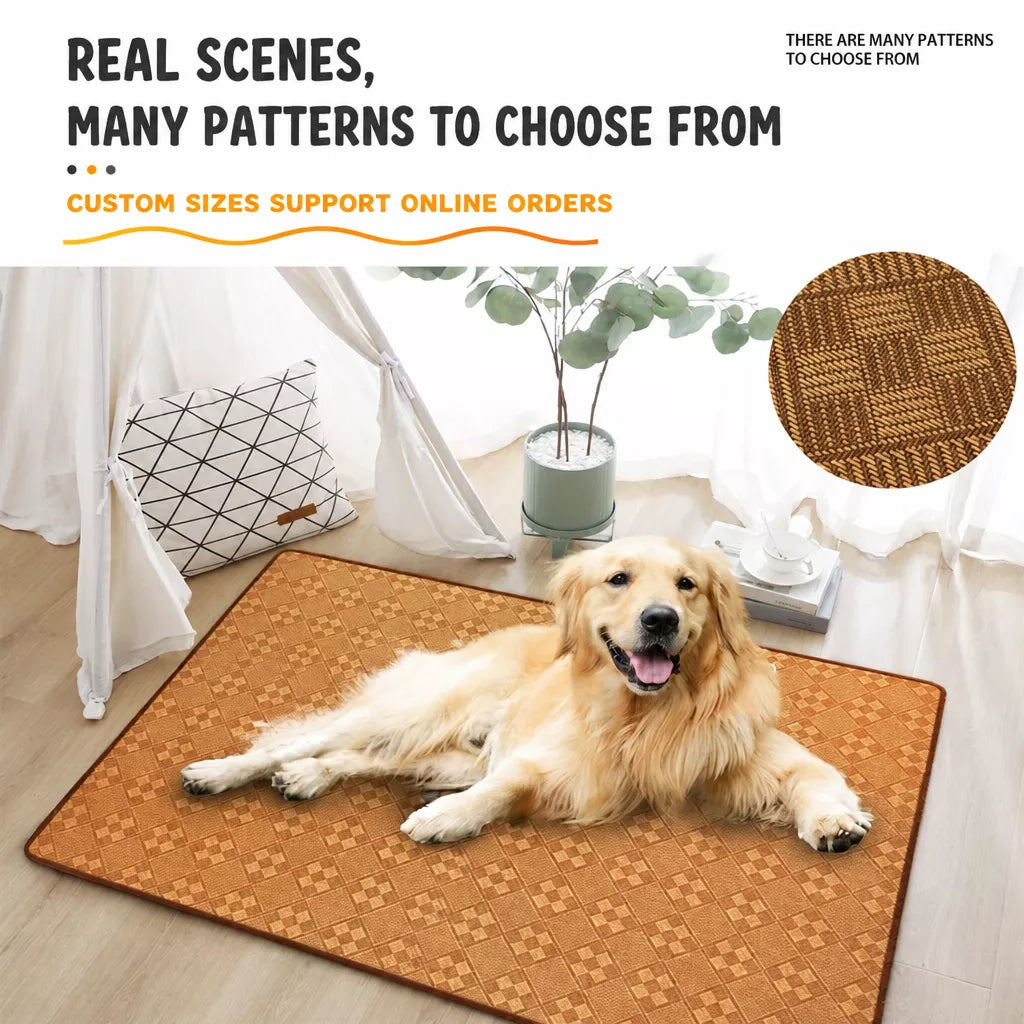 Woven Rattan Pet Mat for Cats and Dogs – Crate or Floor Use